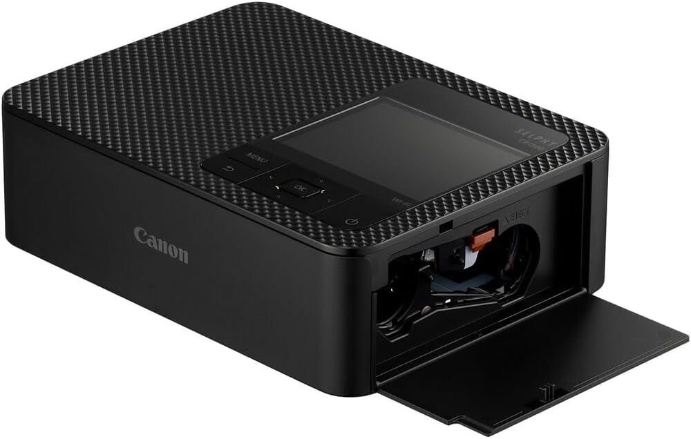 Canon Selphy CP1500 Wireless Compact Photo Printer with KP-108IN Ink Paper Set, Deluxe Photo Album, Hard Case & Cleaning Cloth (Black) - Perfect for Home Printing, Travel & Gift Giving