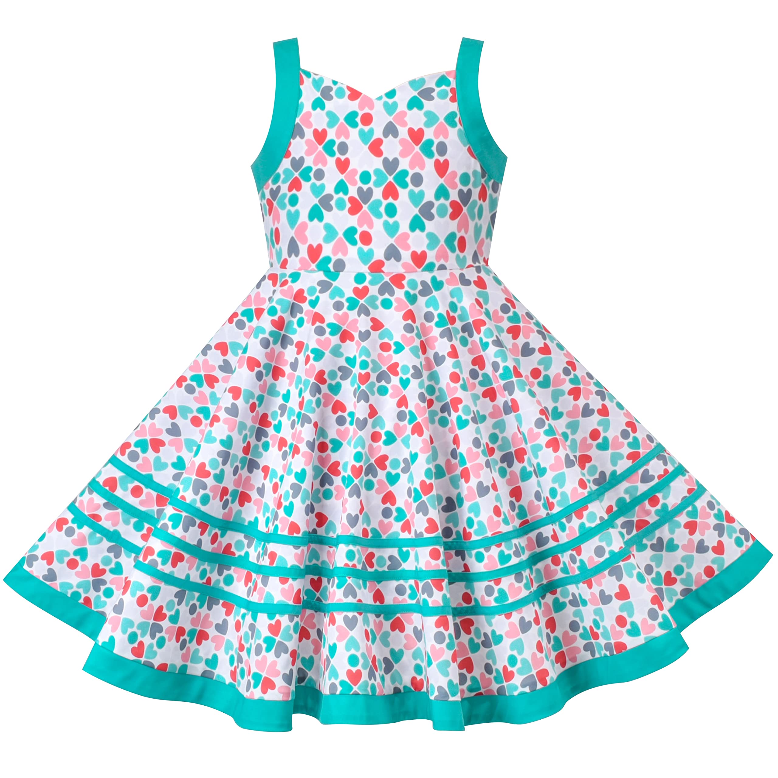 Vintage Blue and White Porcelain Print Tank Dress for Girls Size 6-12 - Sunny Fashion Summer Outfit for Beach, Party & Casual Wear