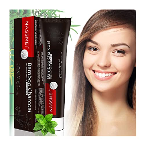 Natural Bamboo Charcoal Toothpaste for Fresh Breath & Teeth Whitening - Activated Charcoal with Mint Flavor, No Artificial Pigments - Ideal for Daily Oral Care & Whitening Routine