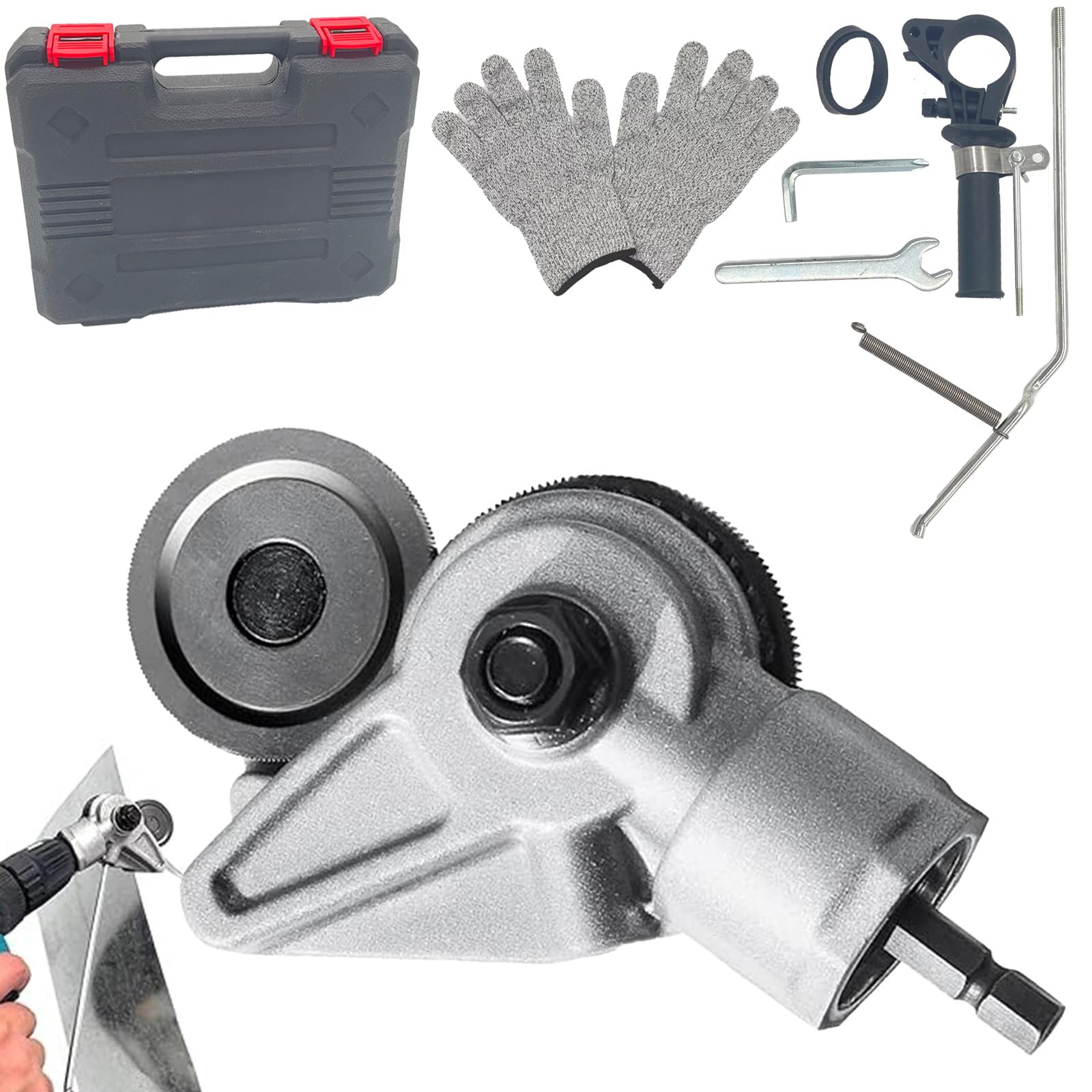 Electric Drill Metal Sheet Cutter Attachment - Heavy Duty Nibbler Shears Tool for Cutting Iron, Aluminum & Steel - Perfect for DIY Projects, Metalworking & Home Renovations
