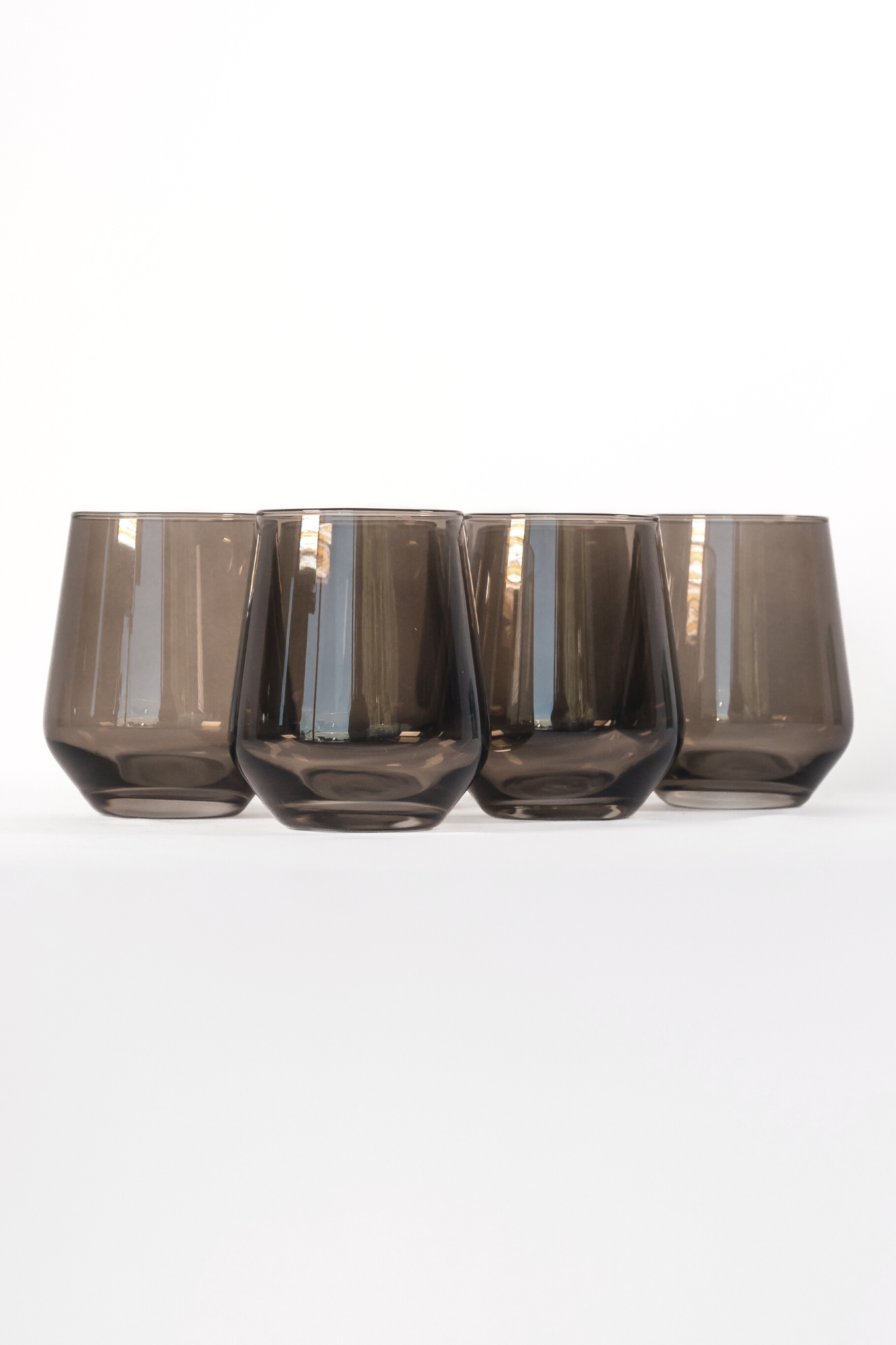 Estelle 6-Piece Stemless Wine Glass Set in Gray Smoke - Elegant & Durable for Red, White, and Sparkling Wine - Perfect for Dinner Parties, Gifts, and Home Entertaining