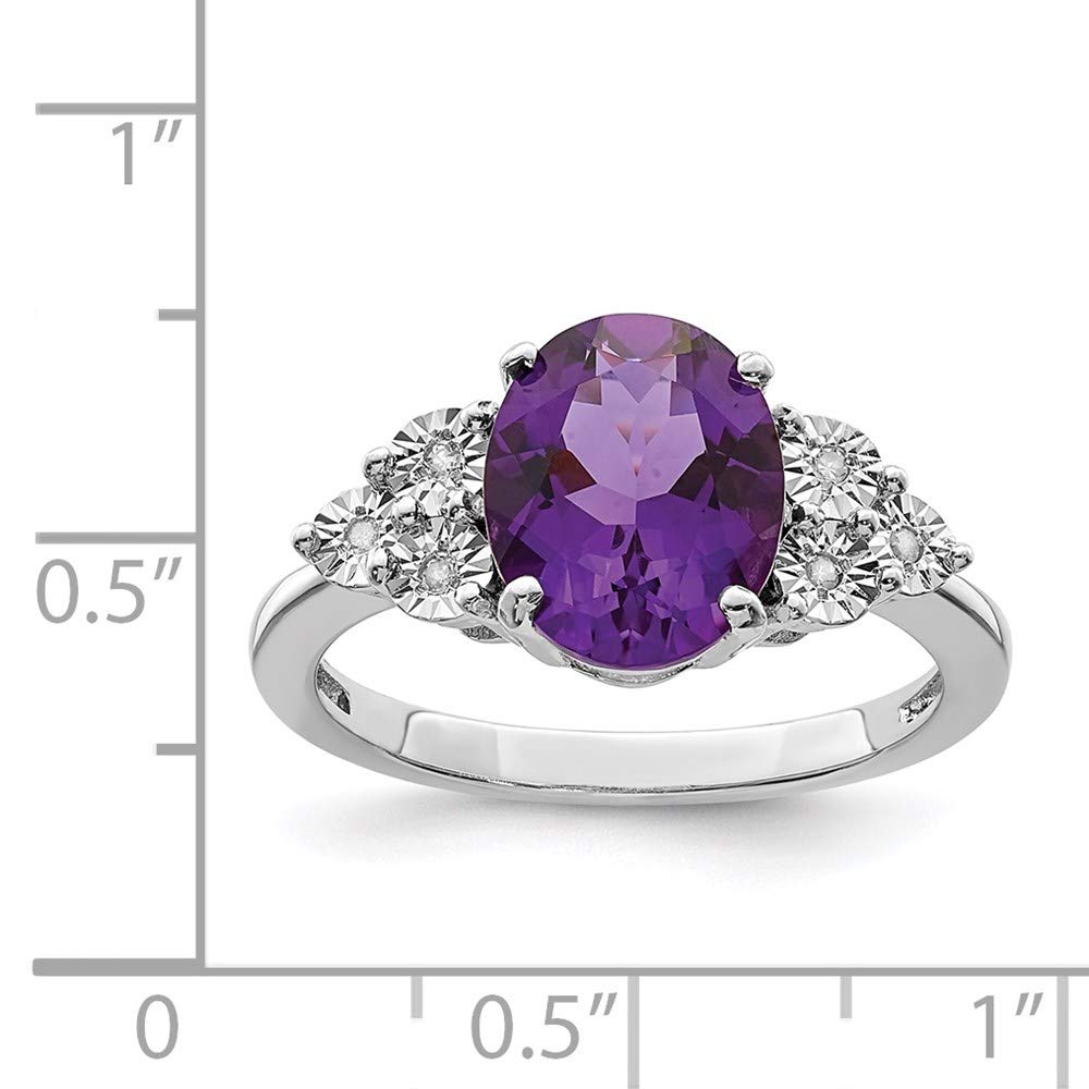 925 Sterling Silver Amethyst & Diamond Ring for Women | Elegant Fine Jewelry Gift for Her | Perfect for Anniversaries, Birthdays & Special Occasions