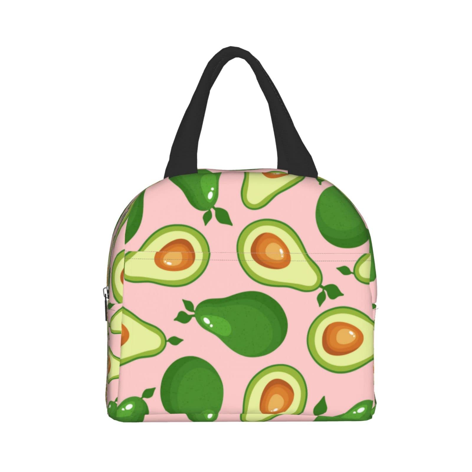 Avocado Pattern Insulated Lunch Box - Reusable & Portable Meal Container for Men & Women - Perfect for Work, Travel, Picnic & Outdoor Activities