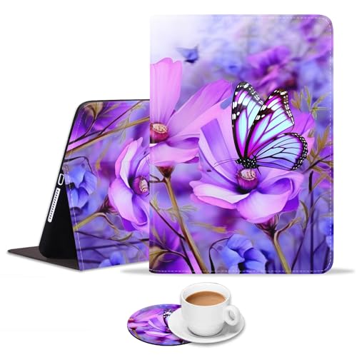 Purple Flowers and Butterfly