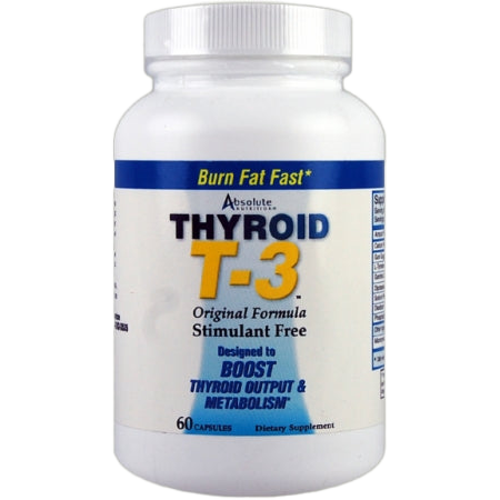 Absolute Nutrition Thyroid T3 Supplement - 60 Capsules for Thyroid Support & Metabolism Boost - Ideal for Energy & Weight Management