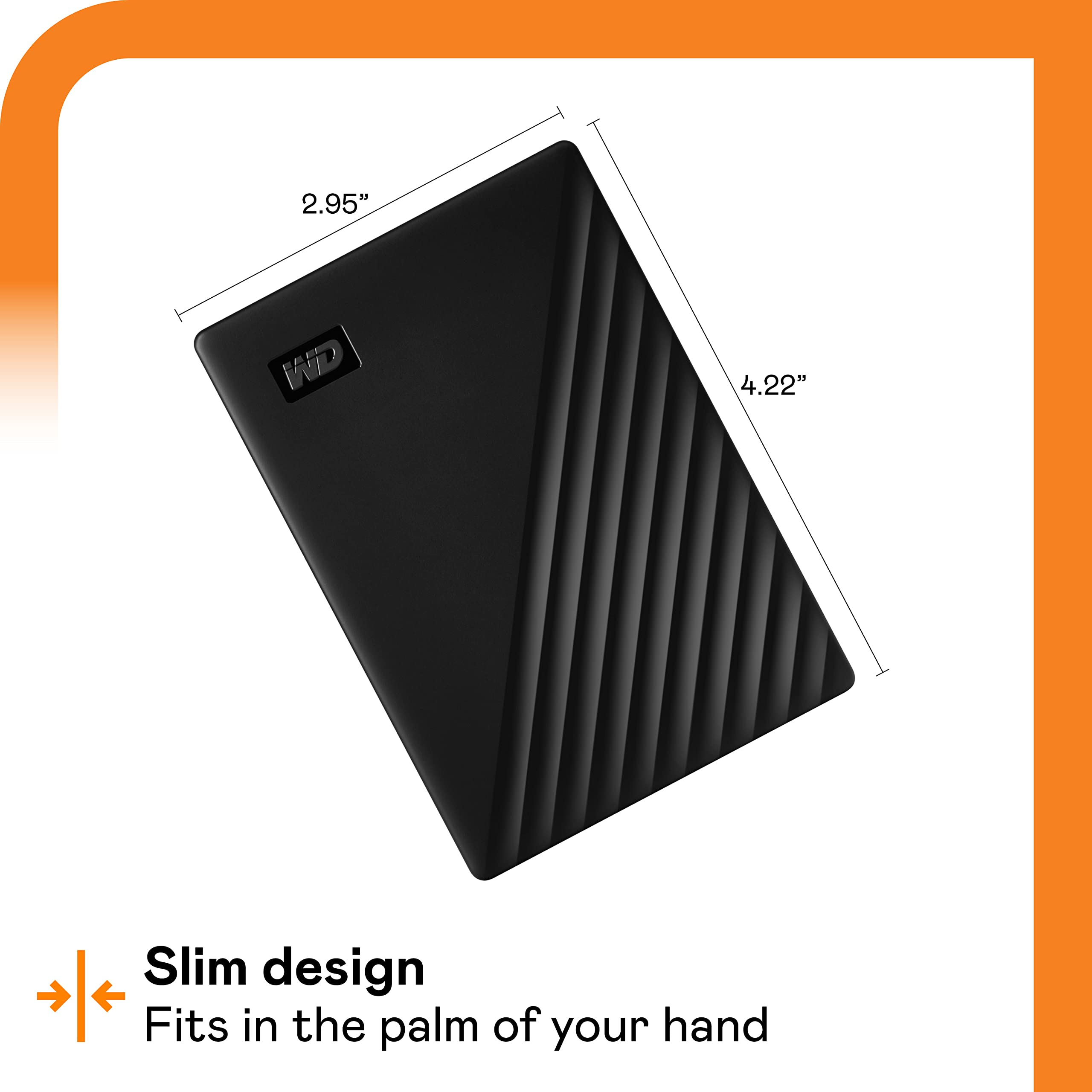WD 5TB My Passport Portable External Hard Drive - USB 3.1/USB 3.0 Compatible, Password Protection & Ransomware Defense - Perfect for Data Backup, Travel & Mac/PC Storage (Black, Model WDBPKJ0050BBK-WESN)