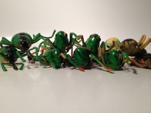 9 Fun Realistic Toy Rubber Locust Insects - Novelty Fake Grasshoppers for Prank Gifts, Science Education & Bug Collection Display