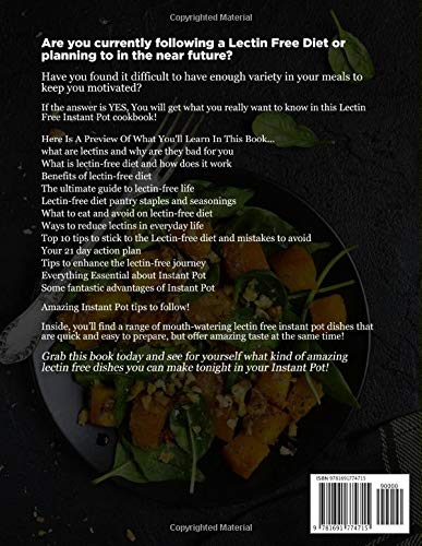 Lectin-Free Instant Pot Cookbook: 100 Easy & Healthy Pressure Cooker Recipes for Weight Loss, Gut Health & Lectin-Free Lifestyle | Quick Meals for Busy Families & Meal Prep