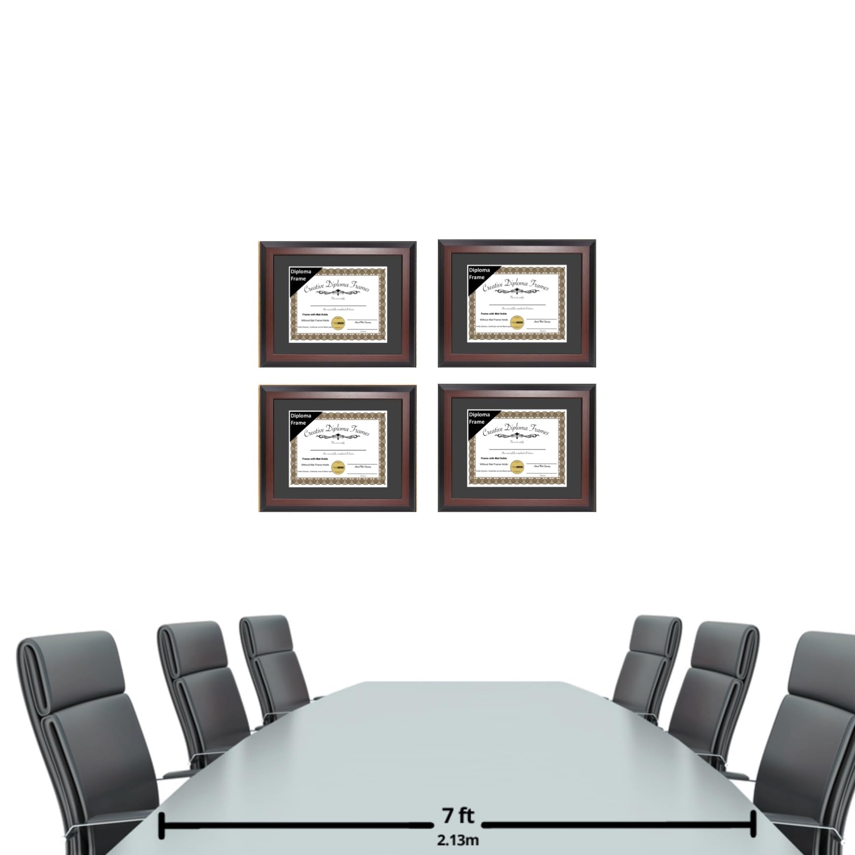 8x10 Mahogany Finish Diploma Picture Frame with Black Mat - Holds 8x10 Documents, Glass Front & Wall Hanger - Perfect for Graduation Certificates, Diplomas, Awards & Home Office Decor