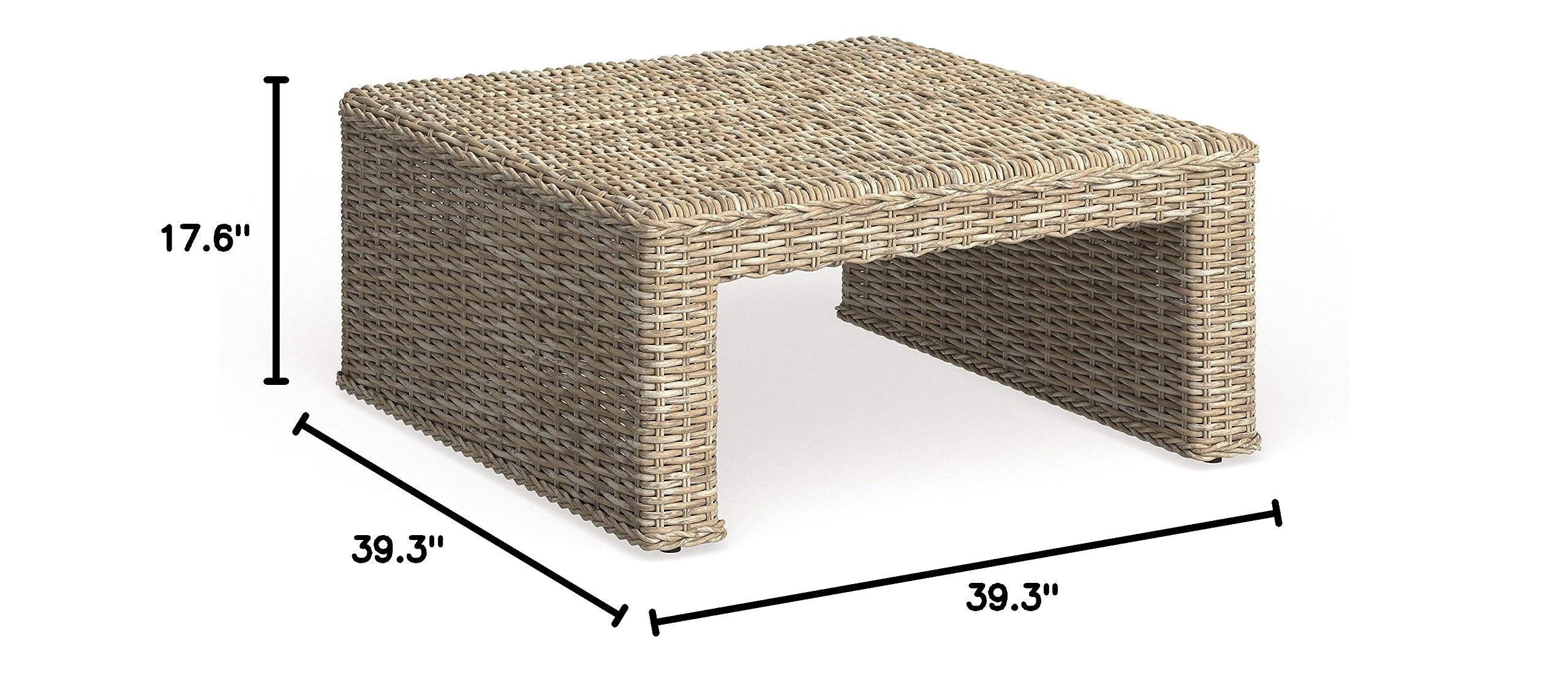 SAFAVIEH Persis Natural Wicker Coffee Table - Rustic Round Side Table for Living Room, Patio & Outdoor Use