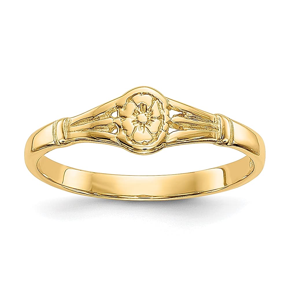 14K Yellow Gold Oval Baby Ring - Elegant Fine Jewelry for Women, Perfect Gift for Her - Ideal for Birthdays, Anniversaries & Special Occasions