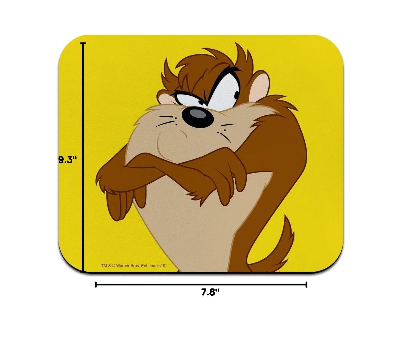 Looney Tunes Taz Low Profile Thin Gaming Mouse Pad - Non-Slip Rubber Base for PC, Laptop, Office & Home Use - Perfect for Work, Gaming & Computer Setup