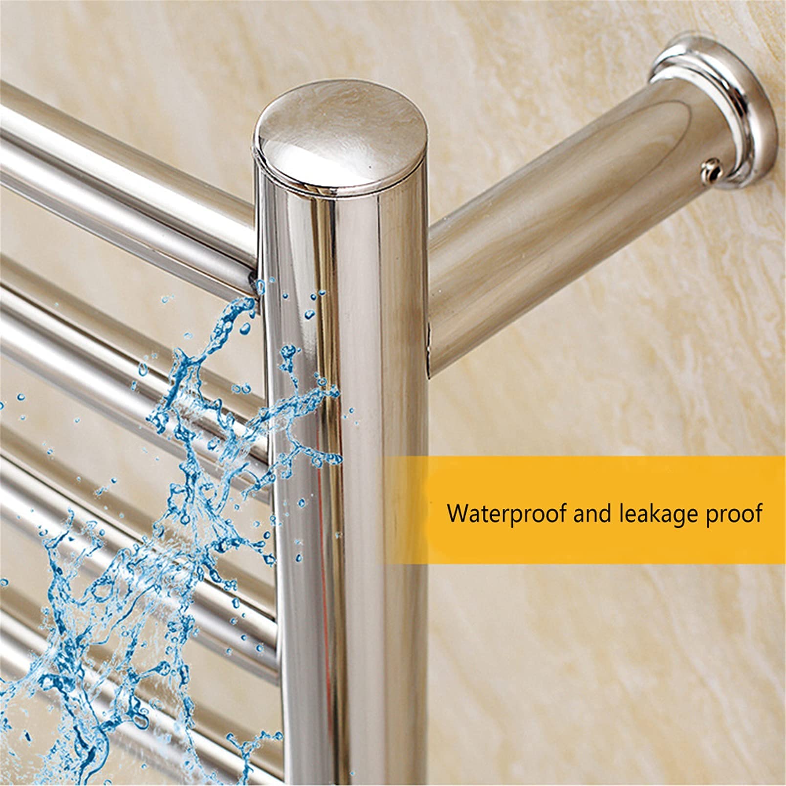 APUM 80W Wall Mounted Electric Towel Warmer with Timer - 304 Stainless Steel Heated Towel Rack for Bathroom (3 Bars, Silver, Plug-in) - Perfect for Spa, Luxury Bathrooms & Cold Winter Mornings