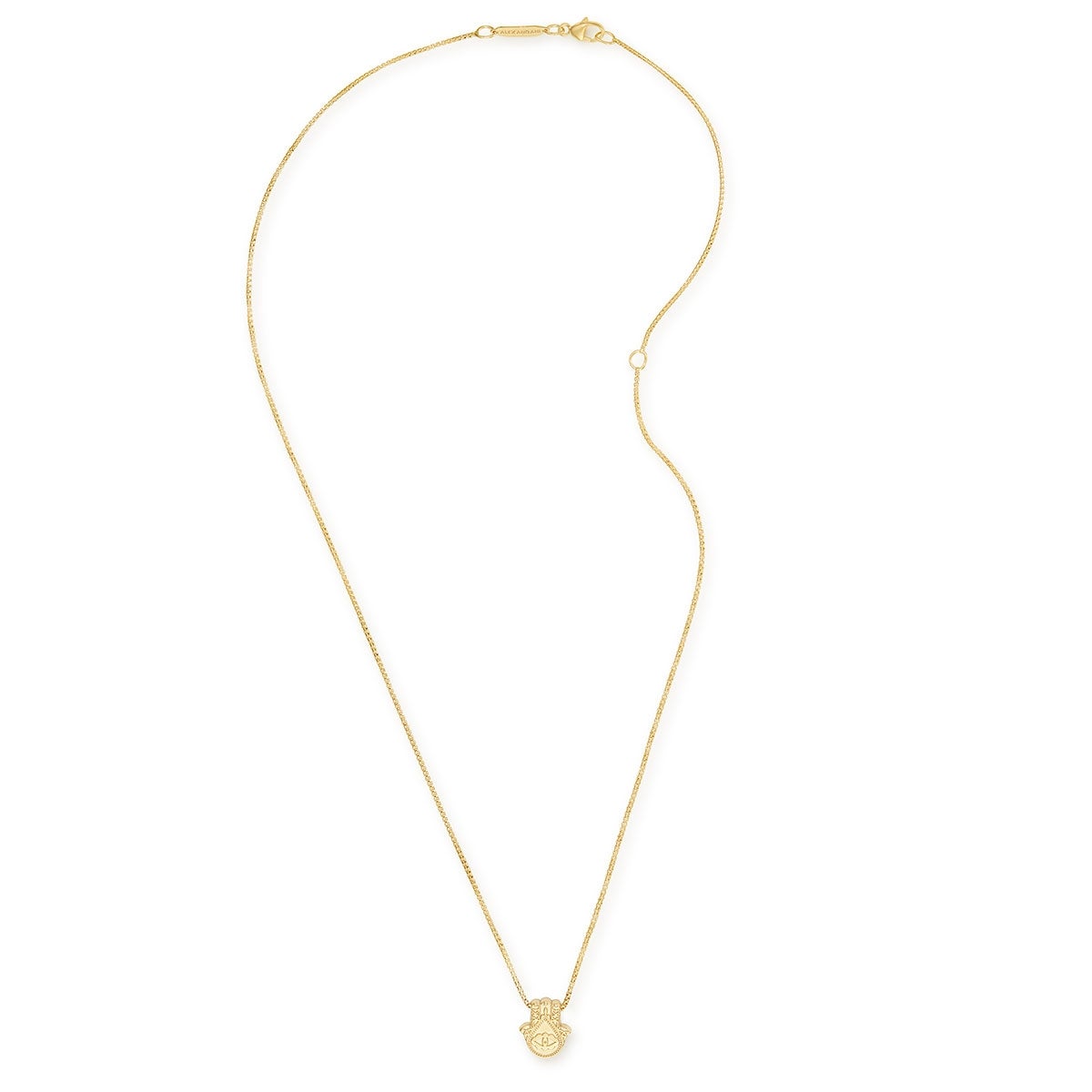 Hand of Fatima Adjustable Necklace - 18K Gold Plated Stainless Steel Pendant for Women | Perfect for Everyday Wear, Gift Giving & Spiritual Protection