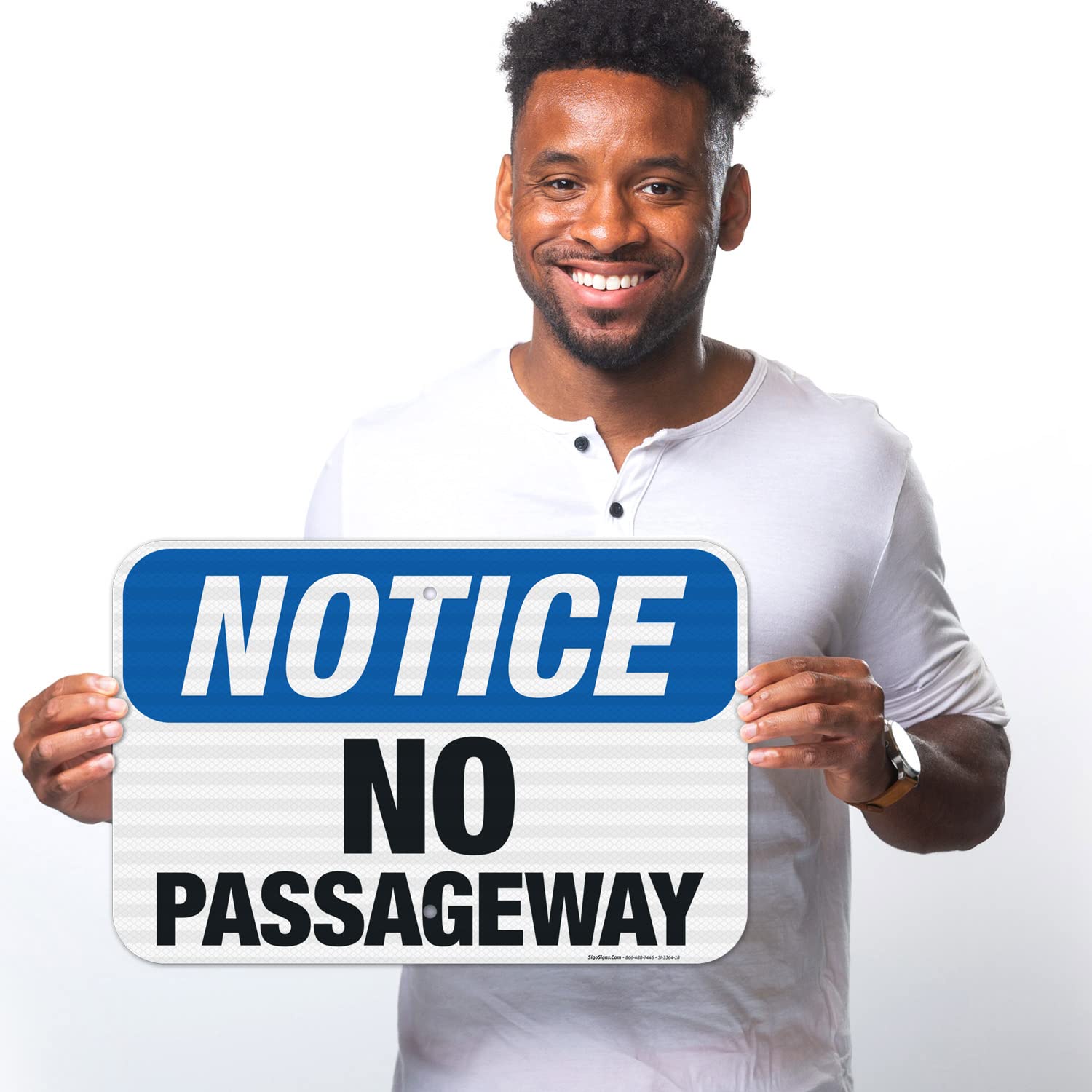 No Passageway OSHA Sign - 12x18 Inches, 3M EGP Reflective Aluminum, Fade Resistant for Indoor/Outdoor Use - Made in USA - Ideal for Warehouses, Construction Sites & Safety Compliance