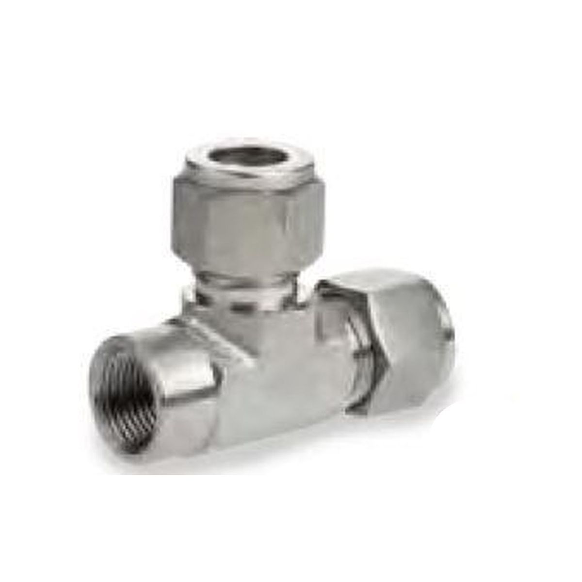Female Run Tee Single Ferrule Compression Fitting | Stainless Steel Fig. SFRT Instrumentation Fitting for Hydraulic & Pneumatic Systems