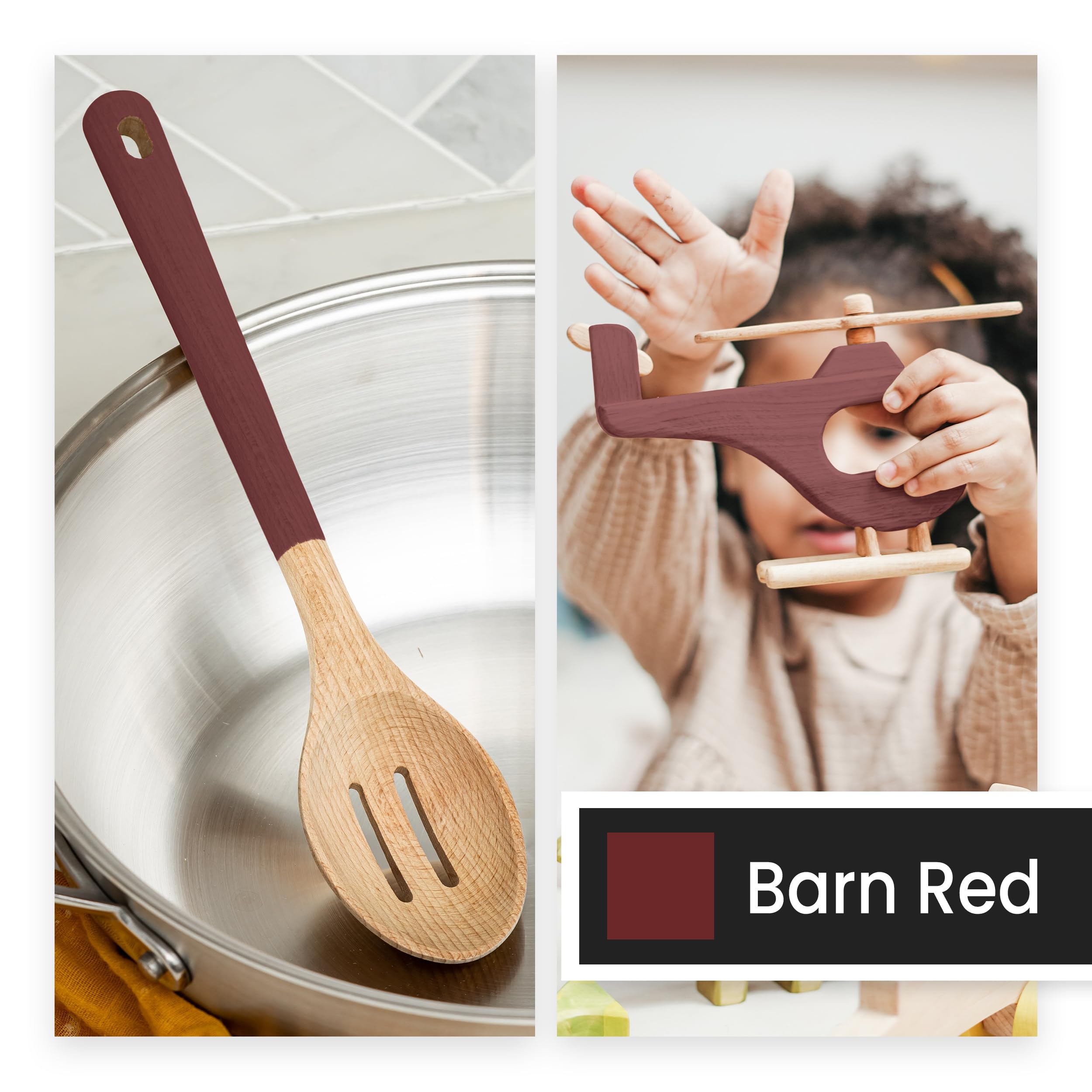 Real Milk Paint - Non-Toxic Water-Based Wood Paint for Furniture, Cabinets, Walls, Brick & Stone | Matte Finish, VOC-Free, Organic Formula in Barn Red (1 Pint) - Perfect for DIY Home Projects, Farmhouse Decor & Eco-Friendly Renovations