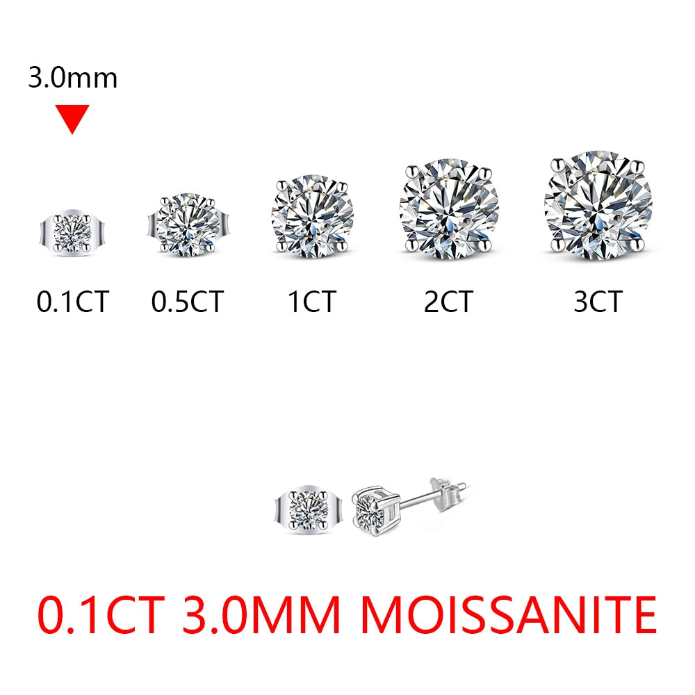 Moissanite Stud Earrings for Women - 1ct Round Cut Diamond Simulant Earrings | Hypoallergenic 14K Gold Plated | Perfect for Everyday Wear, Wedding & Gift Giving