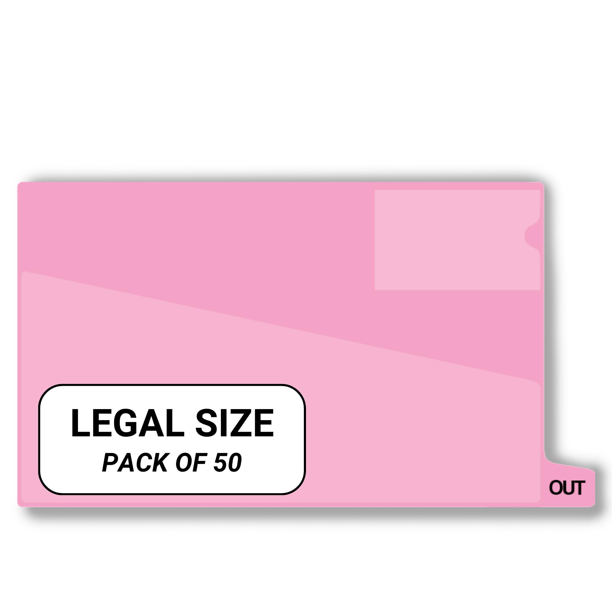 Doctor Stuff - Small Bottom Tab Vinyl Outguides with Diagonal Cut Front Pocket & Top Charge Out Slip Pocket | Plastic File Folder Legal Size 9