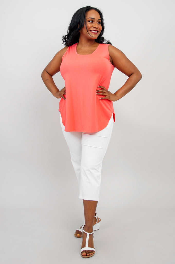 Women's Coral Bamboo Jazz Tank Top - Breathable & Comfortable Summer Casual Wear for Yoga, Beach, and Everyday Outfits