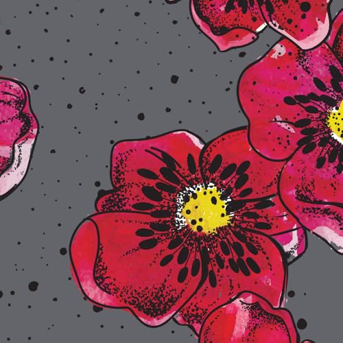 Black/Fuchsia Poppies