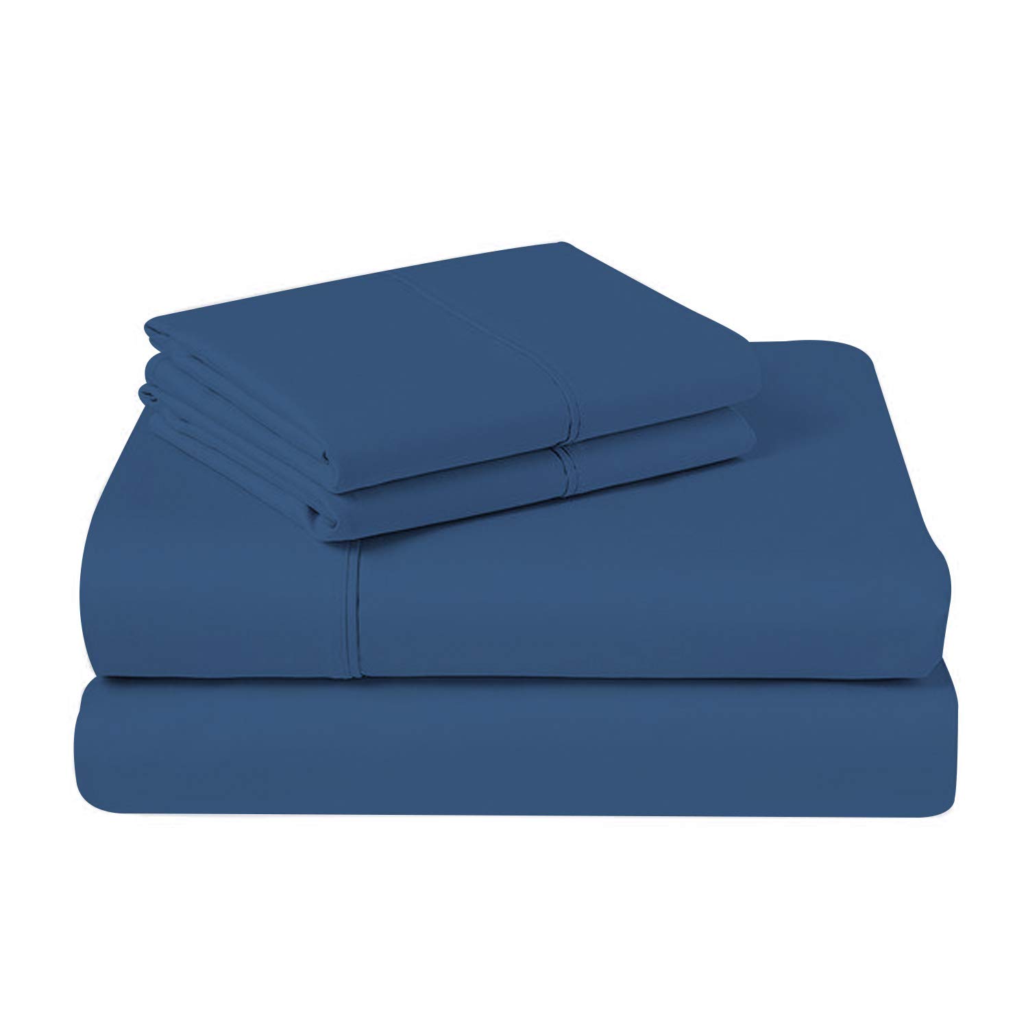 Premium Twin Sheet Set - 3 Piece Ultra-Soft Navy Blue Microfiber Bedding - Breathable, Hypoallergenic & Wrinkle Resistant Sheets - Moisture Wicking for Cool Sleep - Perfect for Guest Rooms, Dorms & Cozy Bedrooms