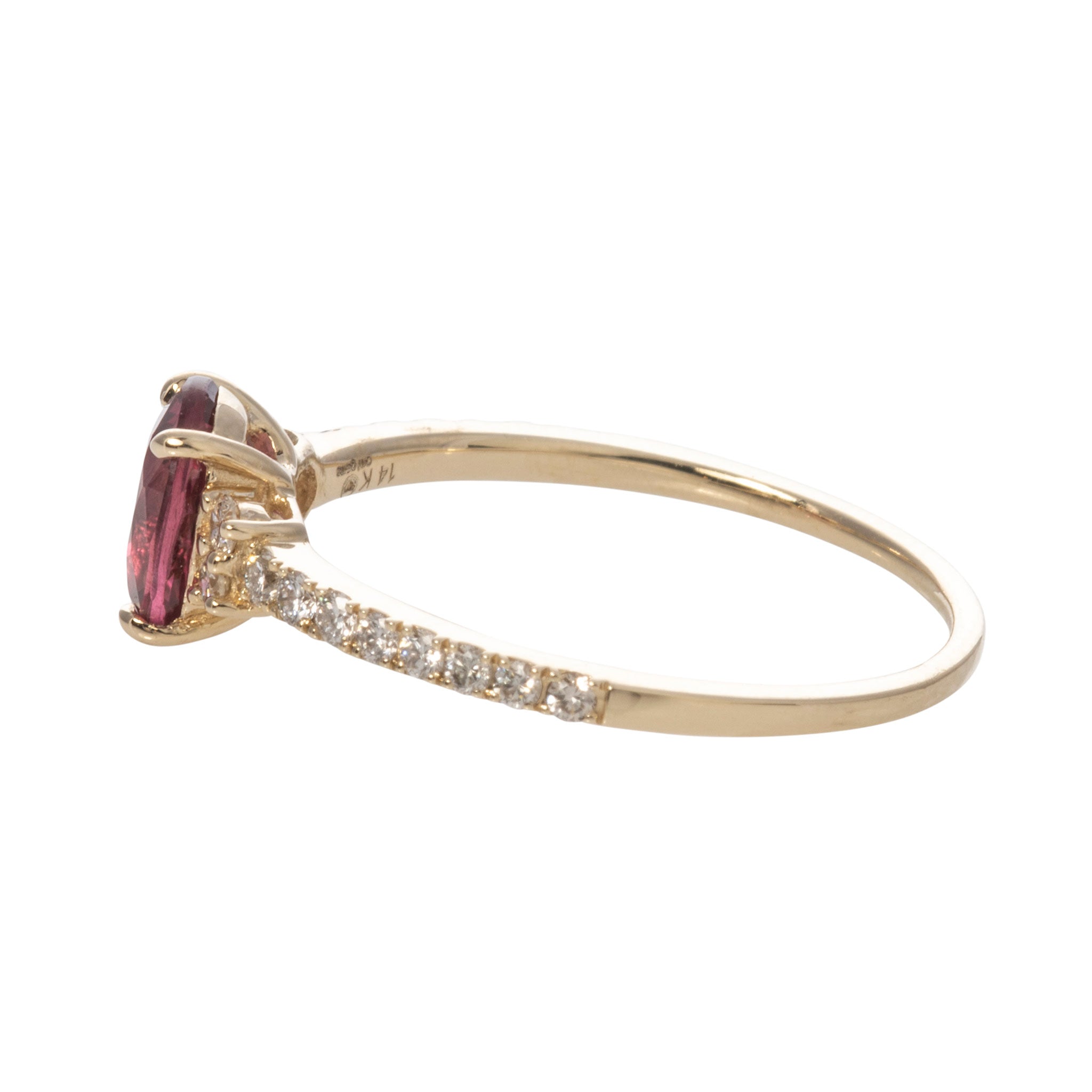 14K Yellow Gold Oval Ruby & Diamond Ring for Women - Elegant Jewelry Gift for Engagement, Anniversary & Special Occasions