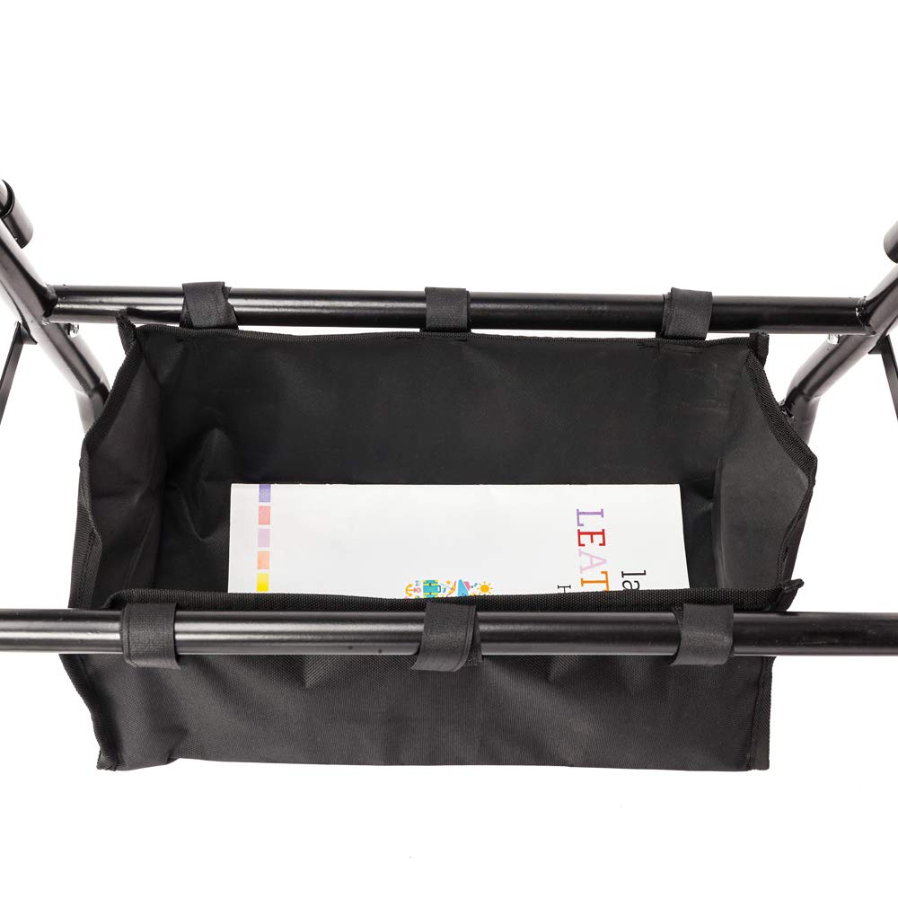 GT2-LC Steel Walker with Wheels - Lightweight & Adjustable Mobility Aid for Seniors & Adults - Black - Ideal for Indoor & Outdoor Use, Travel, and Rehabilitation