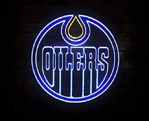 Edmonton Oilers Neon Sign - 24x24 Inch HOLTEEZ Beer Bar Light for Man Cave, Sports Bar & Pub Decor - Perfect for Game Nights & Fan Gatherings