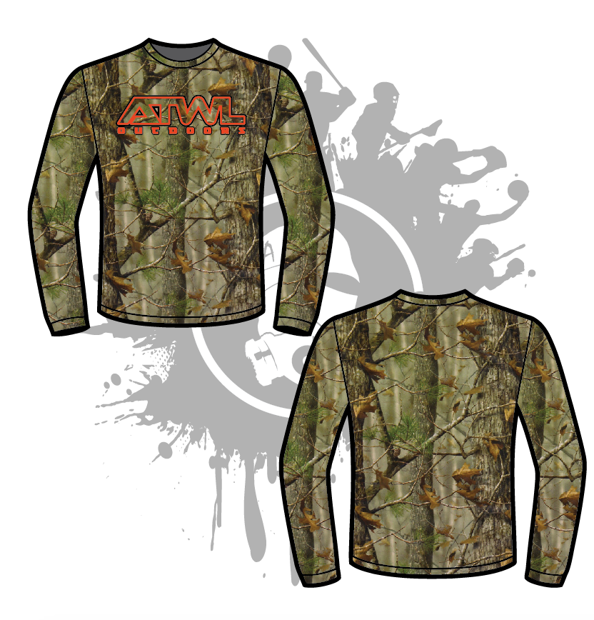 ATWL Outdoors Men's Full Dye Long Sleeve Jersey - Breathable Fishing & Hiking Shirt for Outdoor Adventures