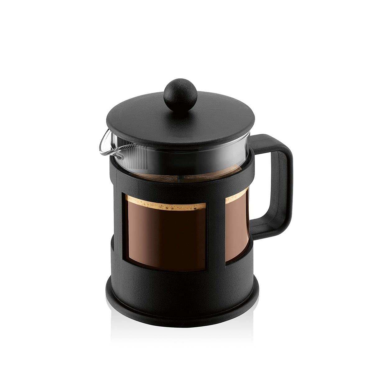 Bodum Kenya French Press Coffee Maker - 4 Cups (0.5L/17oz) Glass & Stainless Steel Plunger Pot - Perfect for Home, Office & Camping Brewing