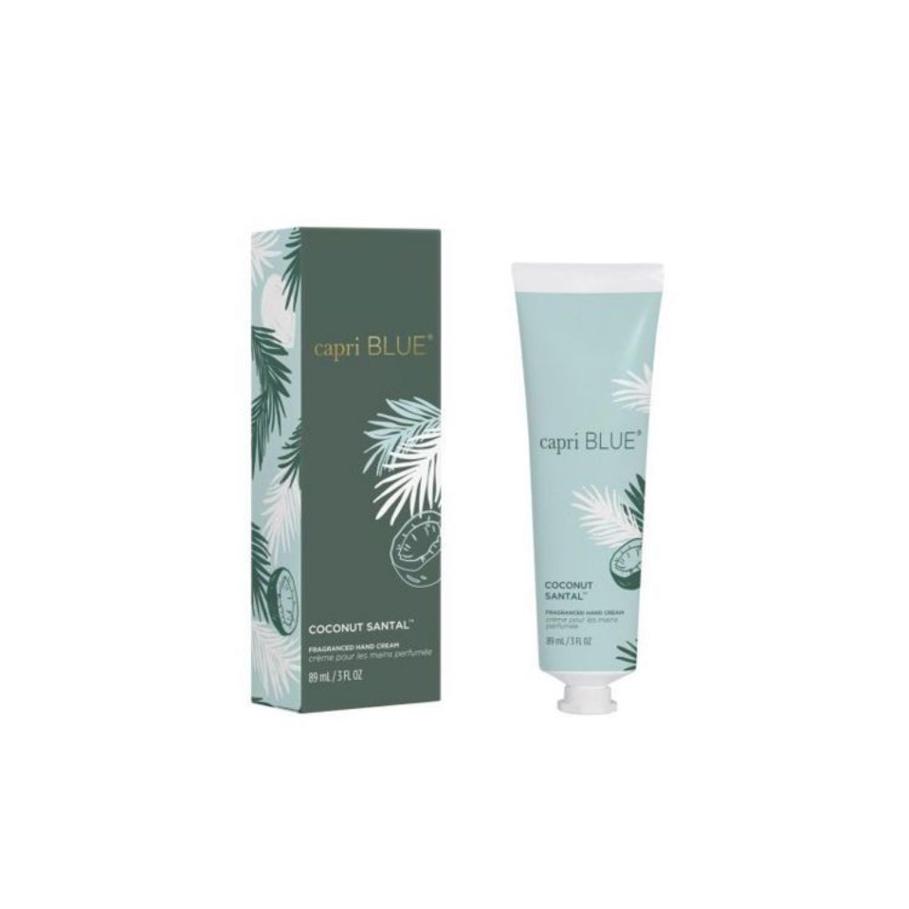 Capri Blue Coconut Santal Flora Hand Cream 3.4 fl oz - Moisturizing & Nourishing for Dry Skin - Perfect for Travel, Office & Home Use