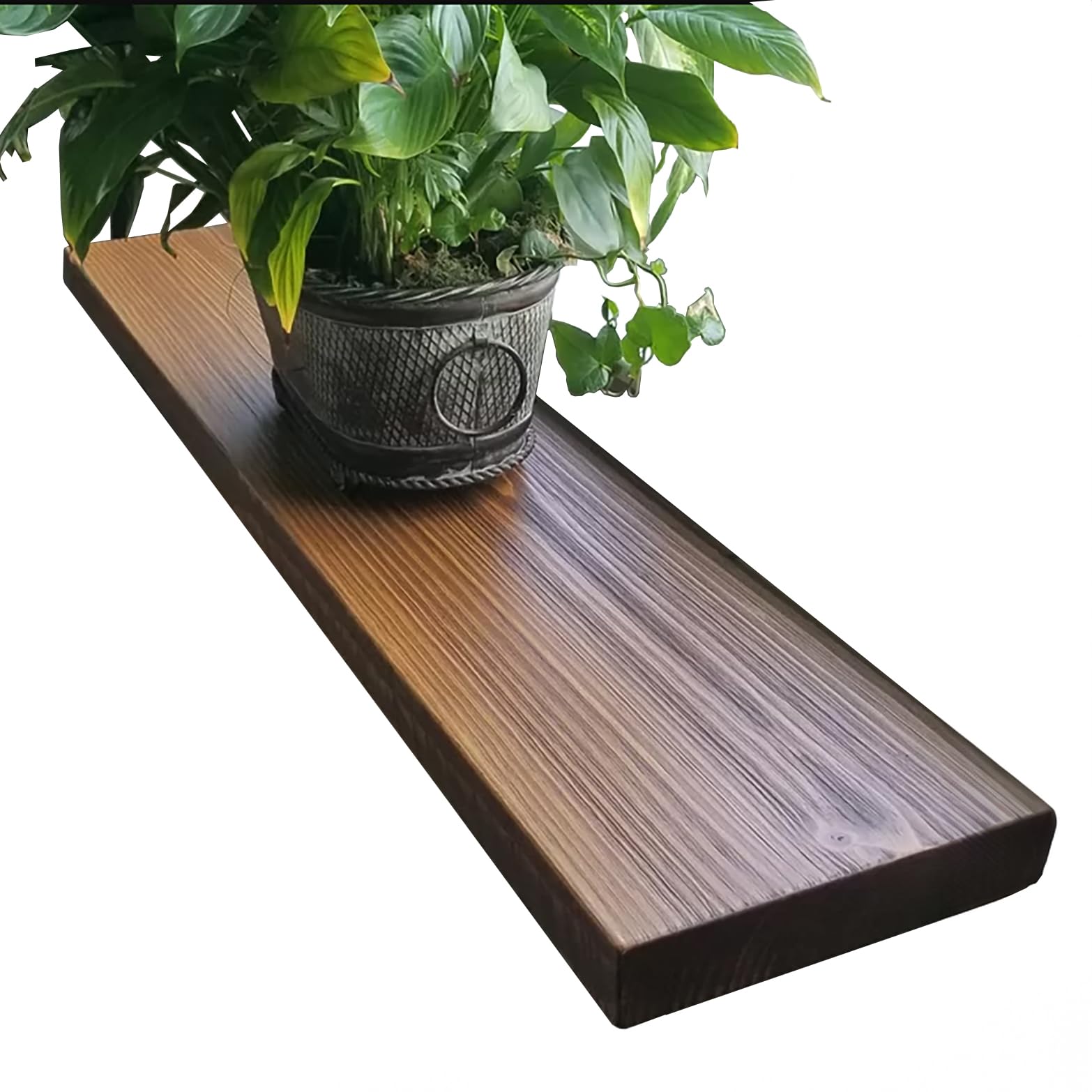 Joel's Antiques - 48 Inch Solid Wood Floating Shelves for Wall - Natural Wood Wall Mount Shelves - Heavy Duty Rustic Shelf for Bedroom, Living Room & Kitchen - Medium Brown (48x12x2 Inches) - Perfect for Displaying Books, Photos & Home Decor