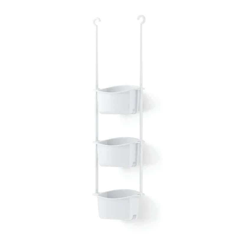 Flexible Shower Storage Bins - White | Bathroom Organizer for Shampoo, Soap & Toiletries | Perfect for Small Spaces & Apartment Living