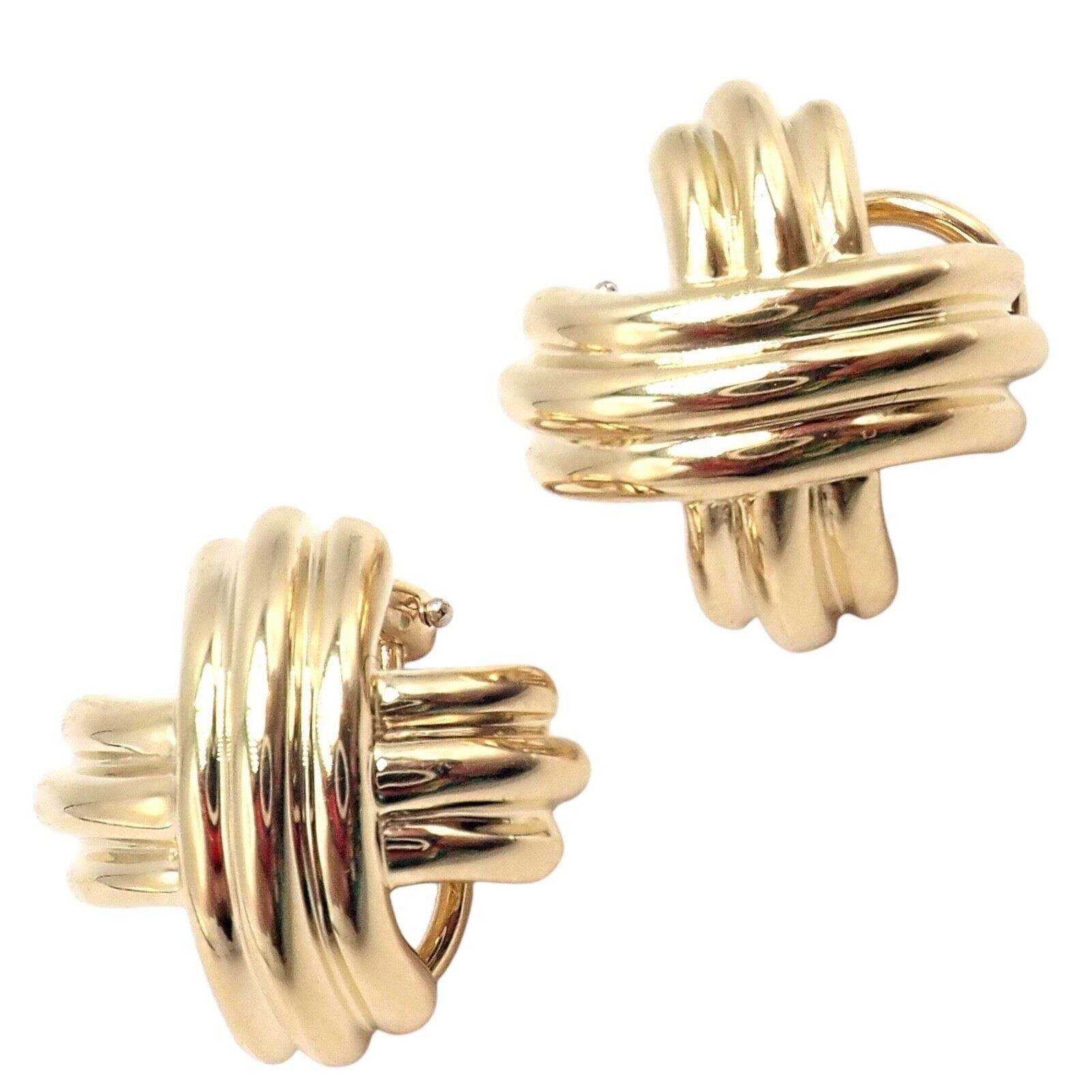 Authentic Vintage Tiffany & Co X Kiss 18k Yellow Gold Medium Hoop Earrings - Perfect for Date Nights, Special Occasions & Luxury Gift Giving