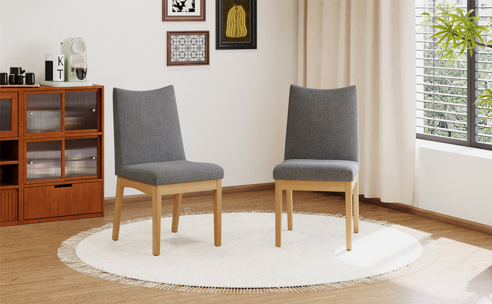 Modern Dining Chairs Set of 2 - Comfortable Kitchen Chairs with Padded Seat - Perfect for Dining Room, Kitchen, Breakfast Nook & Small Spaces