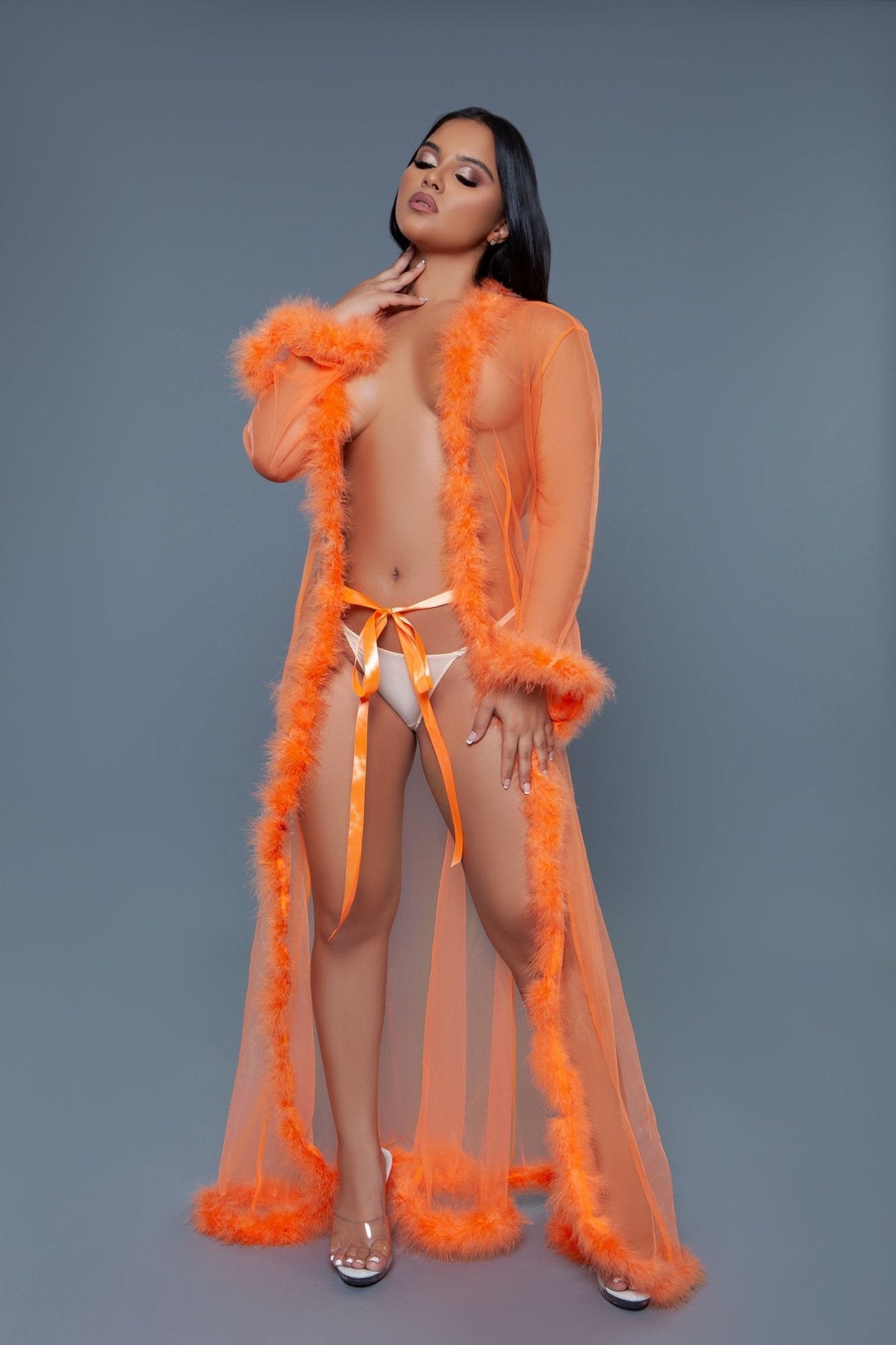 BeWicked Women's Soft Marabou Feather Robe BW1650 - Luxurious Lingerie for Boudoir, Bridal & Special Occasions