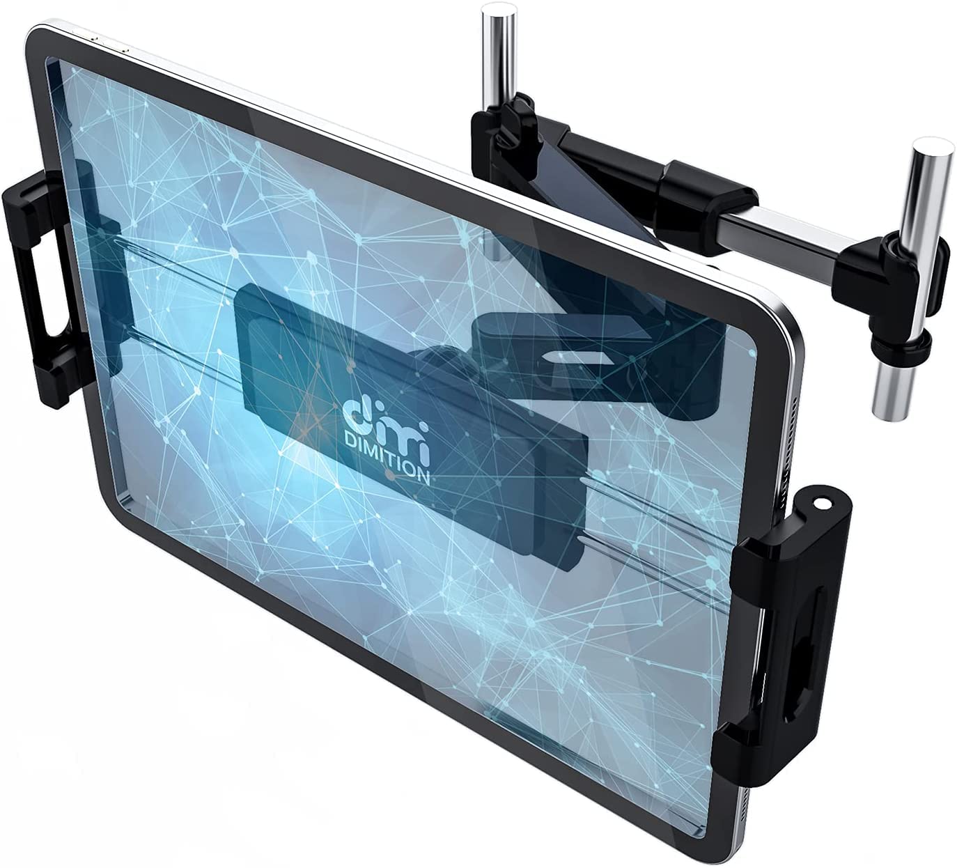 Car Back Seat Tablet Holder - Universal Headrest Mount for iPad, Samsung Galaxy Tab, Switch, Kindle Fire, Microsoft Surface & Phones (Black) | Perfect for Kids' Road Trips & Long Drives