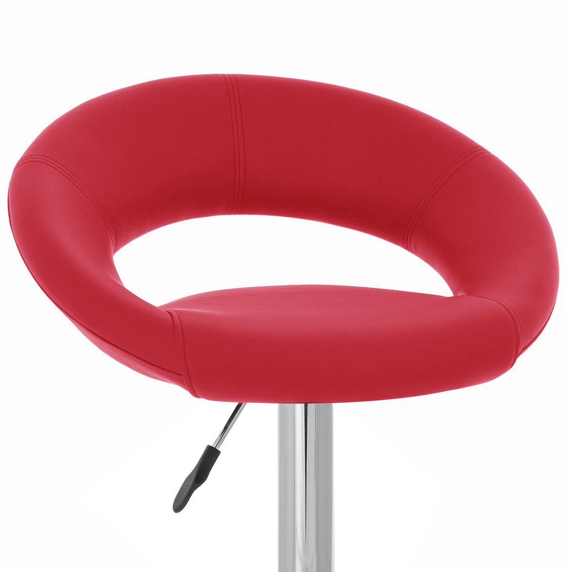 Rho Leather Adjustable Height Counter Bar Stool - Cherry Red for Modern Kitchen & Home Bar Decor