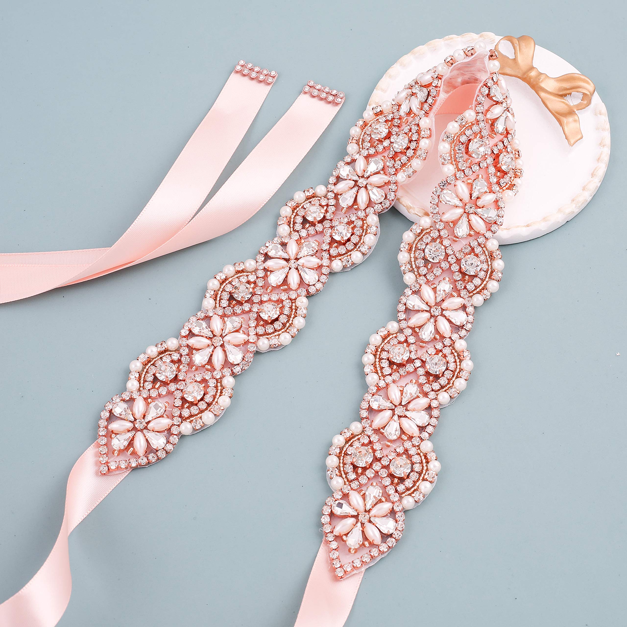 Handmade Crystal Beaded Bridal Sash - Rhinestone Wedding Belt for Bride & Bridesmaids | Elegant Dress Accessory for Weddings, Prom & Formal Events
