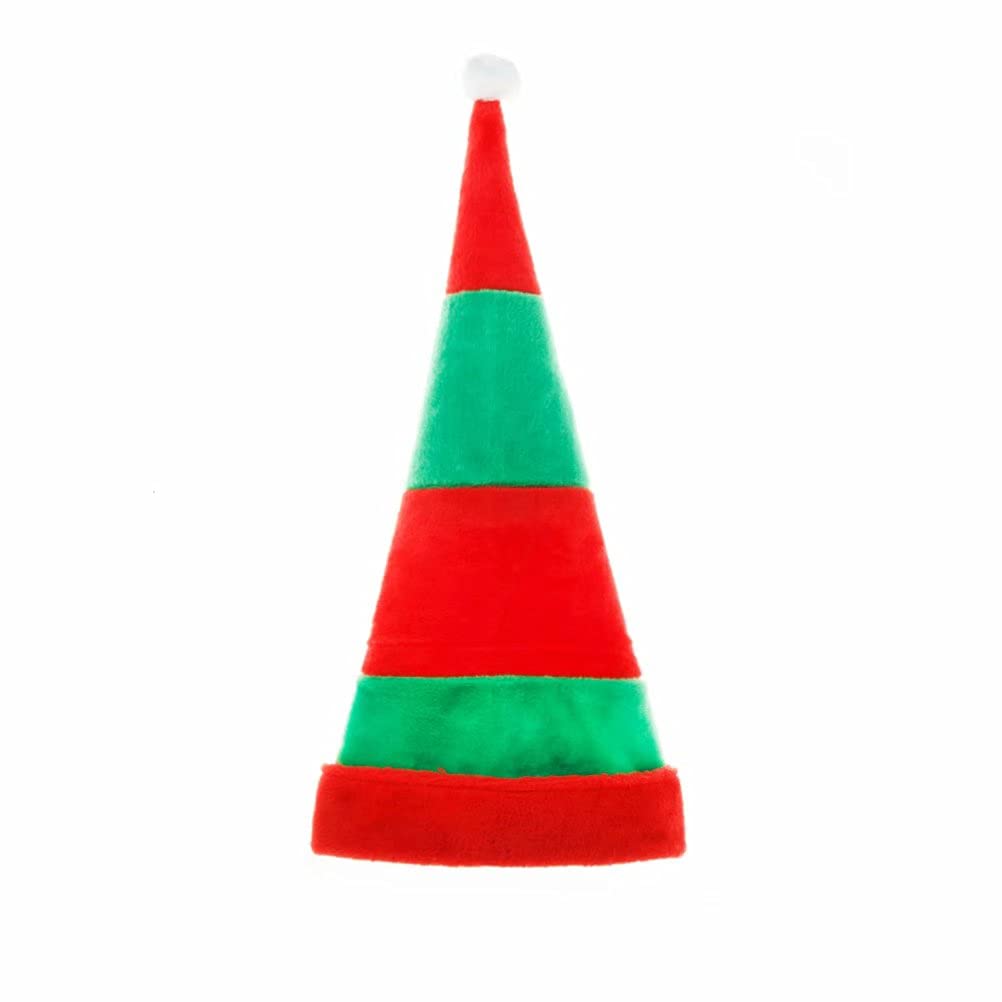 Festive Striped Elf & Santa Hats for Adults - 27 Inch Long Christmas Party Costume Accessories - Perfect for Holiday Gatherings, Office Parties & Ugly Sweater Contests