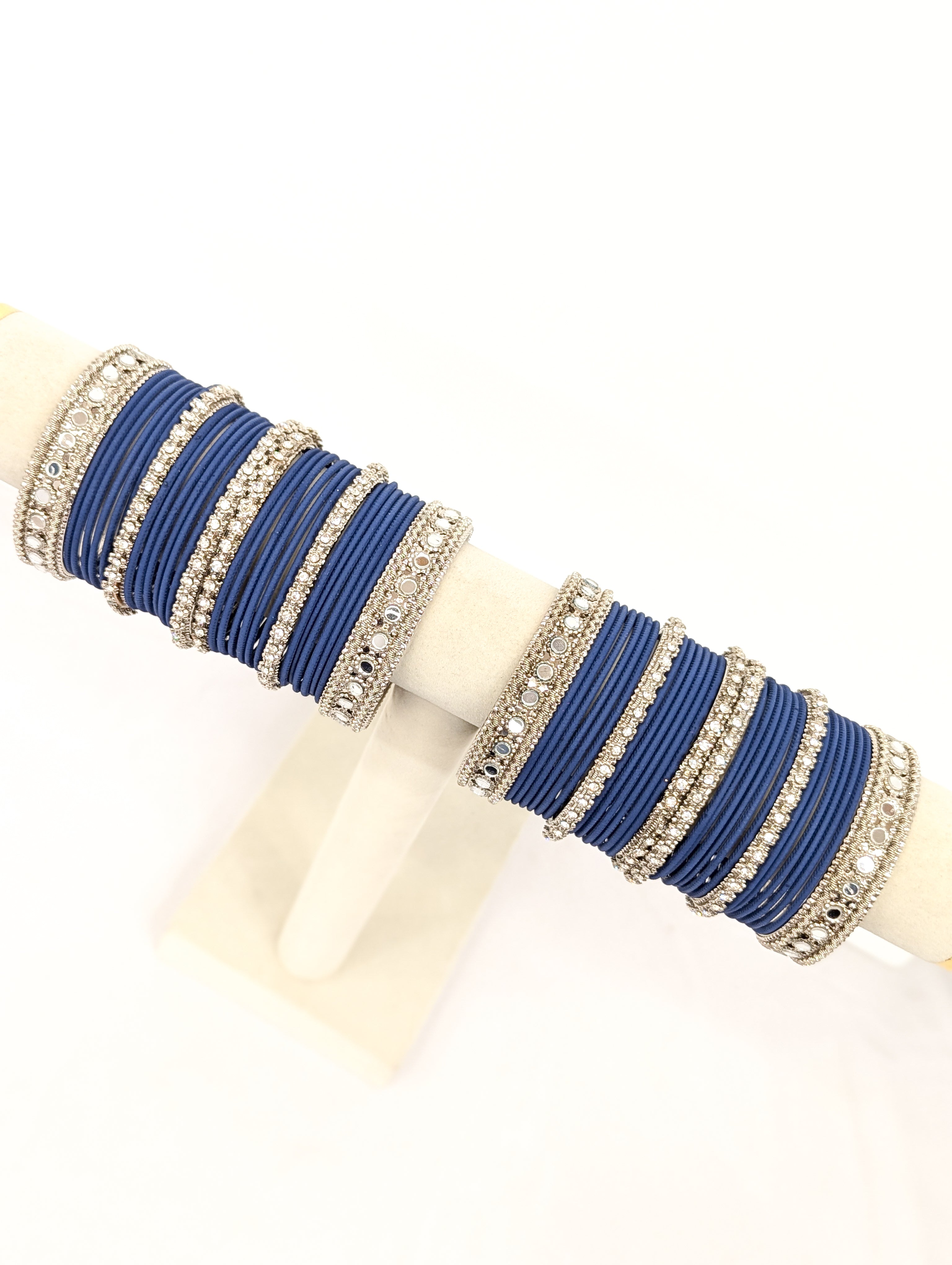 Aahna Stones and Mirror Bangles - 2 Hand Set for Women | Traditional Indian Jewelry for Weddings, Parties & Festivals | Stylish Bracelet Set for Boho & Ethnic Fashion