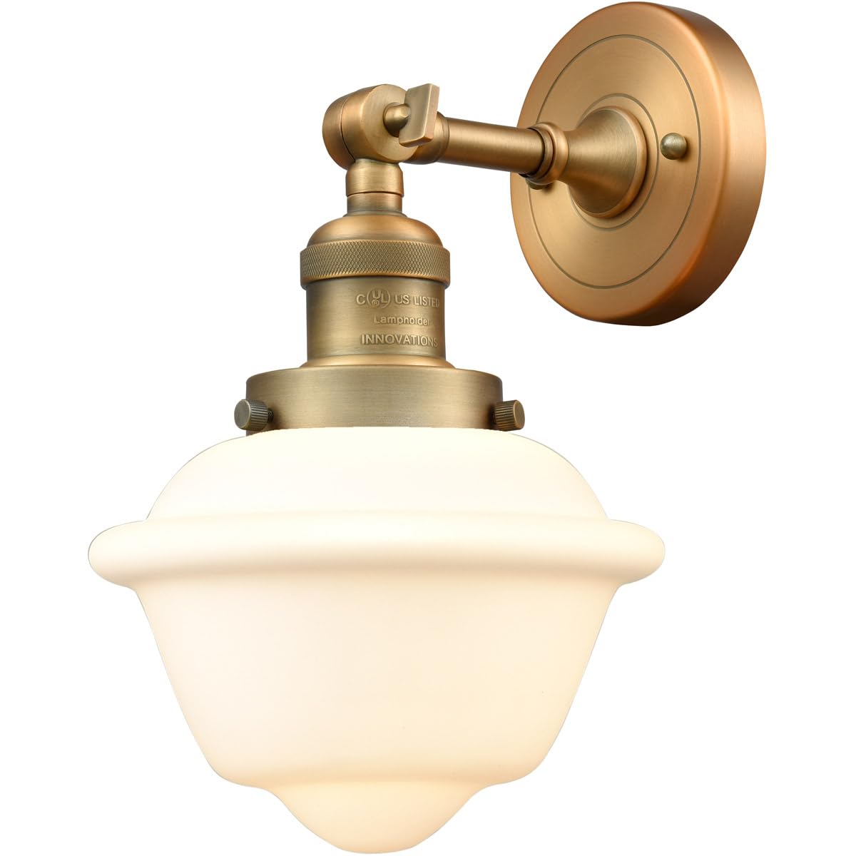 Innovations 201F-BB-G531-LED Modern Semi-Flush Mount Ceiling Light Fixture in Brushed Brass Finish - Perfect for Bedroom, Living Room & Hallway Lighting