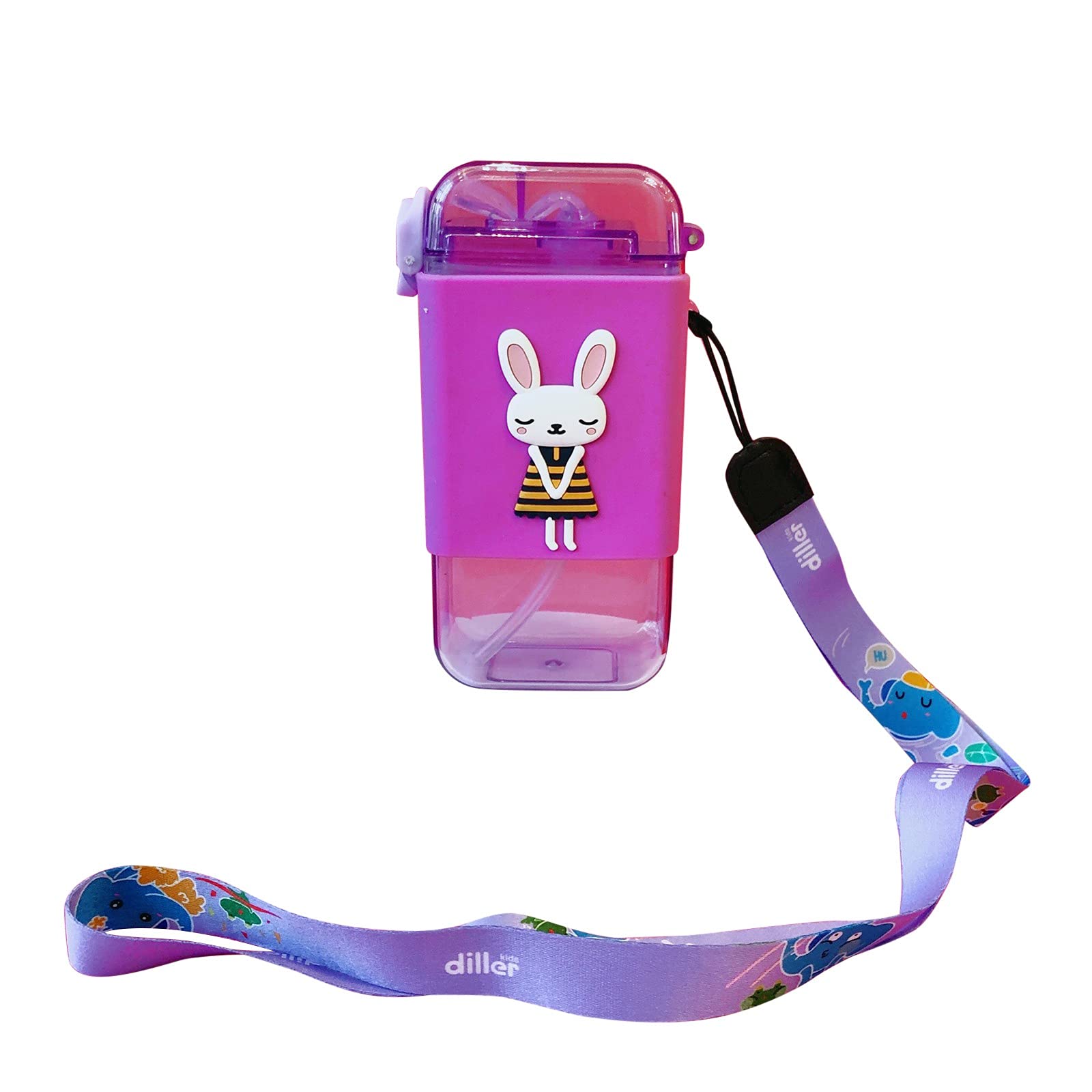 300ml Kids Water Bottle with Straw - Ice Cream Design for School & Beach