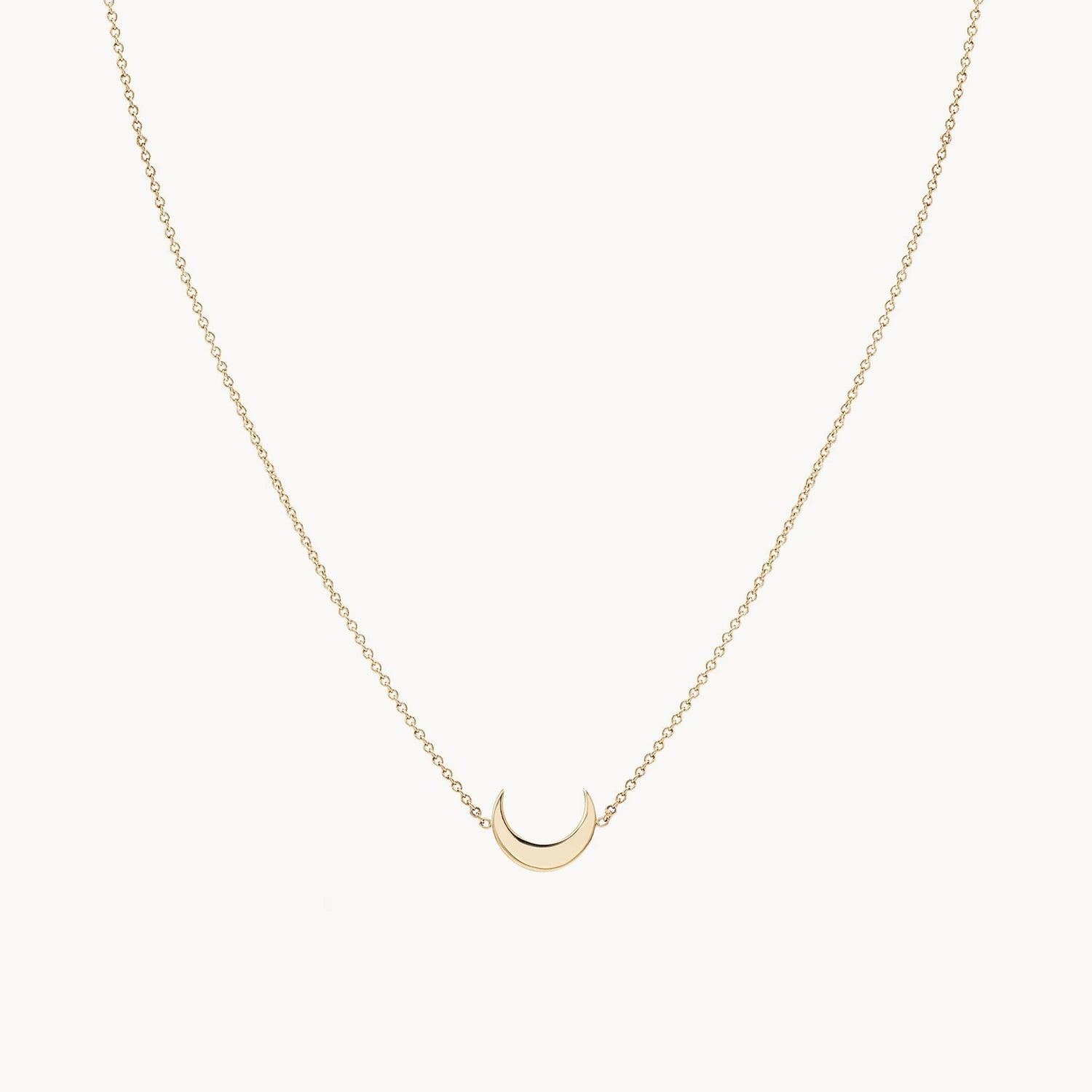 14K Yellow Gold Everyday Little Crescent Moon Necklace - Perfect for Gifts, Layering & Boho Fashion