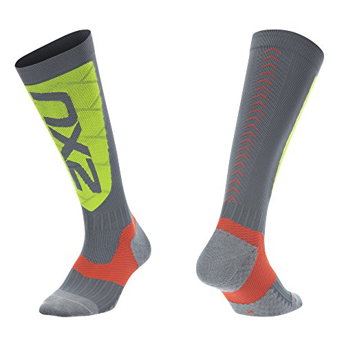 2XU Men's Elite Compression Alpine Socks - High Performance Ski & Snowboard Socks for Cold Weather - Moisture Wicking & Arch Support for Winter Sports & Outdoor Activities