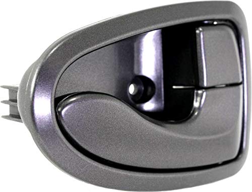 Evan-Fischer Interior Door Handles - Set of 2 Front/Rear Left & Right Side Plastic Gray with Lock Button | Compatible with Multiple Car Models | Perfect for DIY Car Interior Repair and Replacement