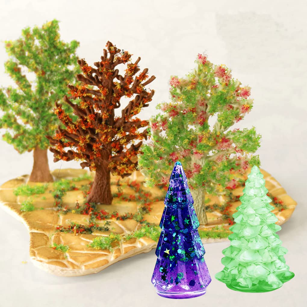 FineInno 2 Pack 3D Christmas Tree Silicone Mold Set - DIY Epoxy Resin, Soap, Candle & Wax Crafting Kit for Holiday Ornaments, Pine Cone Decorations - Perfect for Christmas DIY Projects, Home Decor & Gift Making