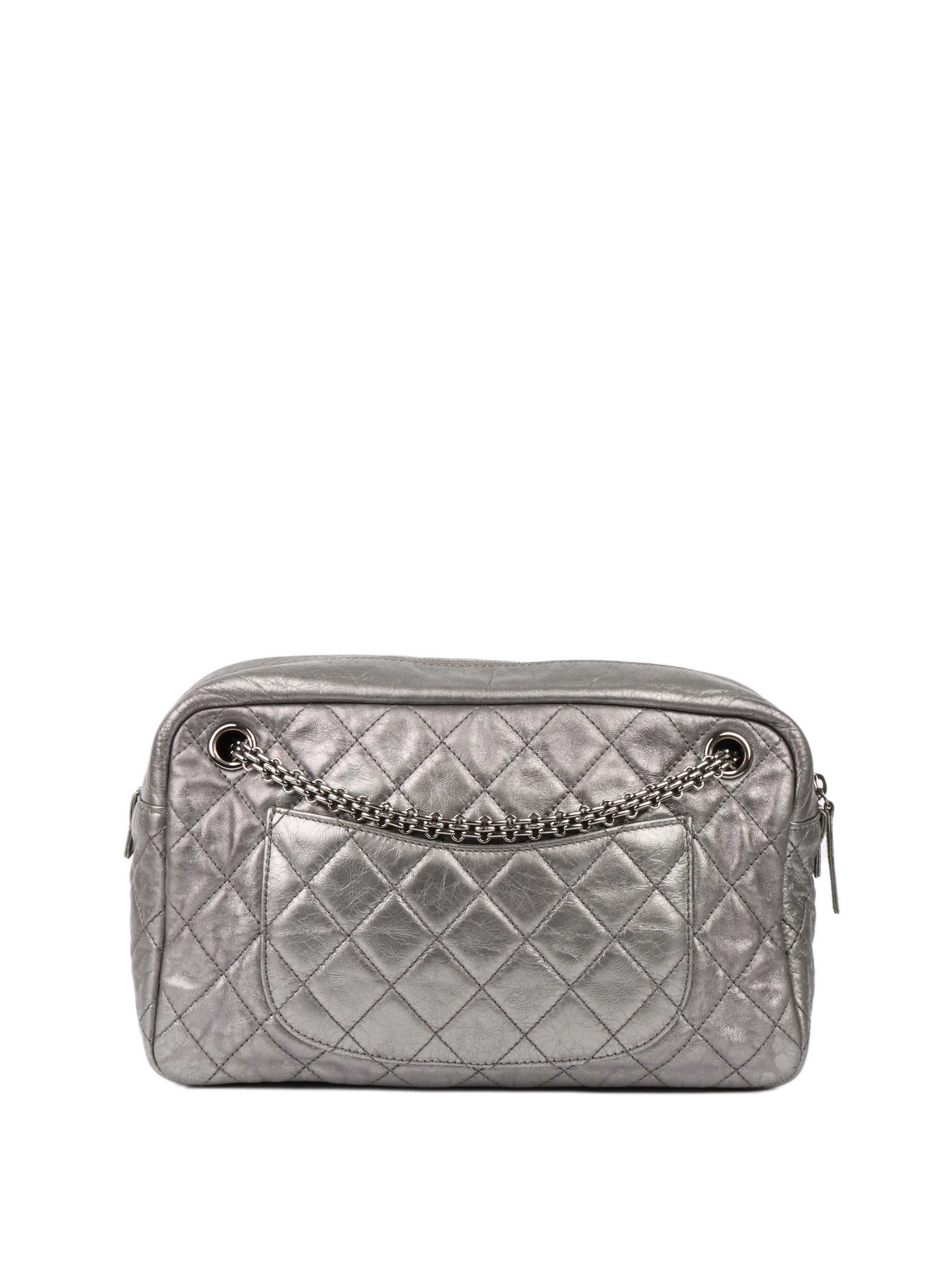 Chanel Metallic Silver 2.55 Reissue Camera Bag - Luxury Designer Crossbody Purse for Women | Perfect for Evening Events, Parties & Travel