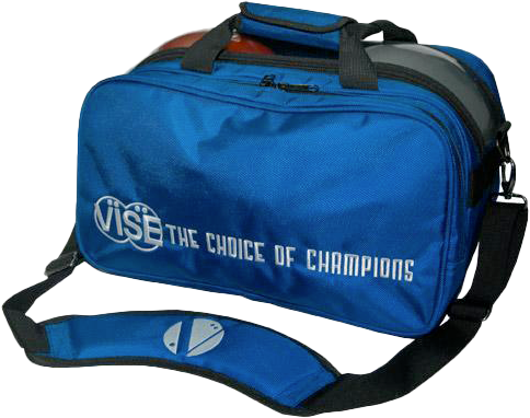 Vise 2 Ball Tote Plus Clear Top Double Blue Bowling Bag - Perfect for Bowling Tournaments & League Play